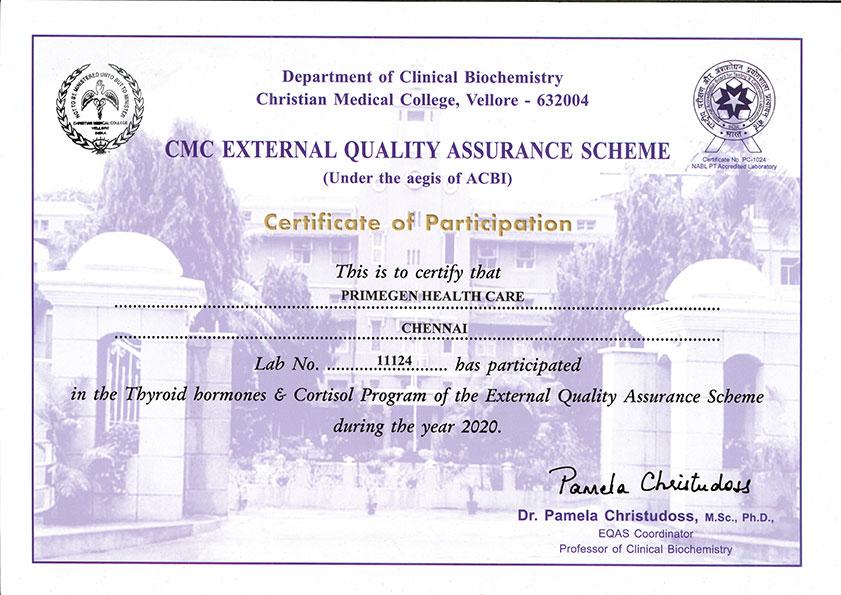 EQAS-Thyroid Certificate